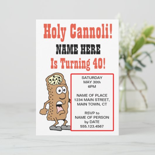 Heilige Cannoli Turning 40-partijuitnodiging Kaart (Staand voorkant)