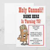 Heilige Cannoli Turning 75-partijuitnodiging Kaart (Voorkant / Achterkant)
