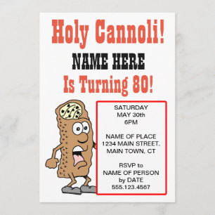 Heilige Cannoli Turning 80-partijuitnodiging Kaart