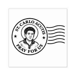 Heilige Carlo Acutis bidt voor ons katholiek Rubberstempel