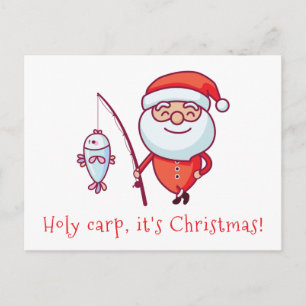 Heilige Carp het is Kerstmis. Briefkaart