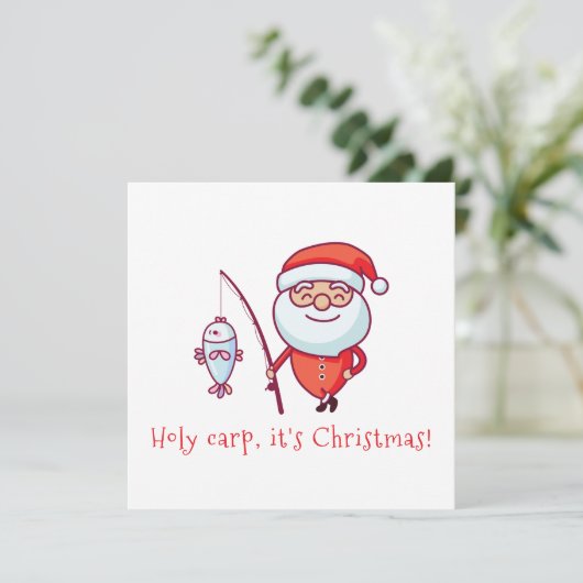 Heilige Carp het is Kerstmis. Kaart (Staand voorkant)