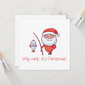 Heilige Carp het is Kerstmis. Kaart (Voorkant / Achterkant in situ)