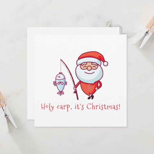 Heilige Carp het is Kerstmis. Kaart (Voorkant / Achterkant in situ)