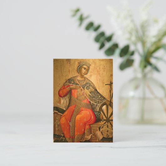 Heilige Catharina van Alexandrië Orthodoxe Gebed K Plaatskaartje (Staand voorkant)