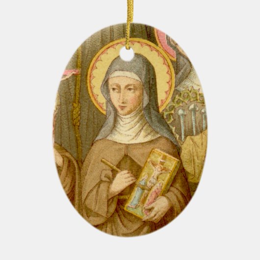 Heilige Catharina van Bologna (SAU 027) Keramisch Ornament (Voorkant)