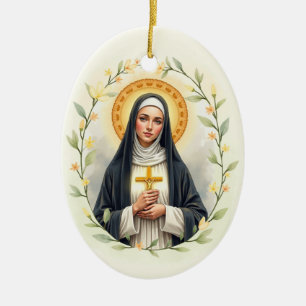 Heilige Catharina van Siena Katholieke devotie Keramisch Ornament