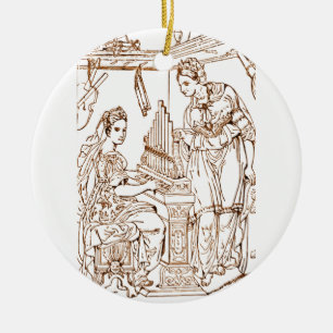 Heilige Cecilia met de heilige Catharina van Alexa Keramisch Ornament