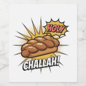 Heilige Challah Grappige Joodse Chanoeka Jood Wijn Etiket (Enkel label)