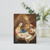 Heilige Christelijke kerststal Manger Bethlehem Feestdagenkaart (Staand voorkant)