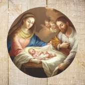Heilige Christelijke kerststal Manger Bethlehem Ronde Sticker