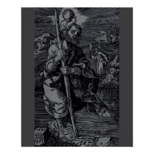 Heilige Christoffel vereerd door christenen Perfect Poster