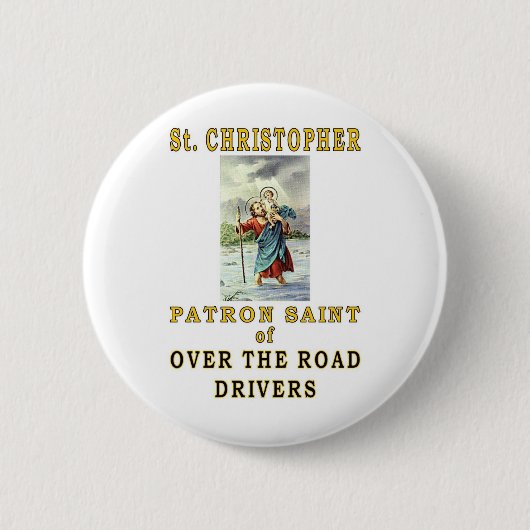 HEILIGE CHRISTOPEL RONDE BUTTON 5,7 CM (Voorkant)