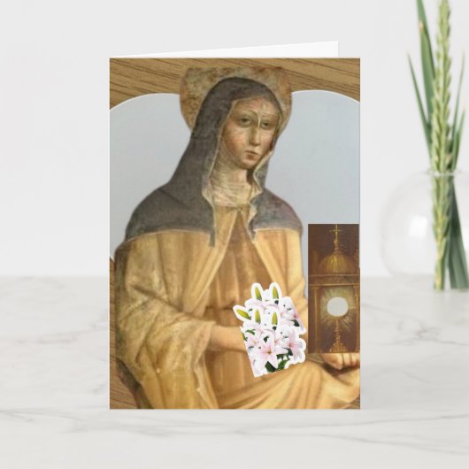 Heilige Clare van Assisi, dank u kaart (Voorkant)