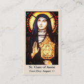 Heilige Clare van Assisi Gebed Kaart Contactkaartje (Voorkant)
