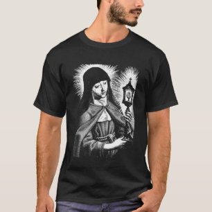 Heilige Clare van Assisi Italiaanse katholieke hei T-shirt
