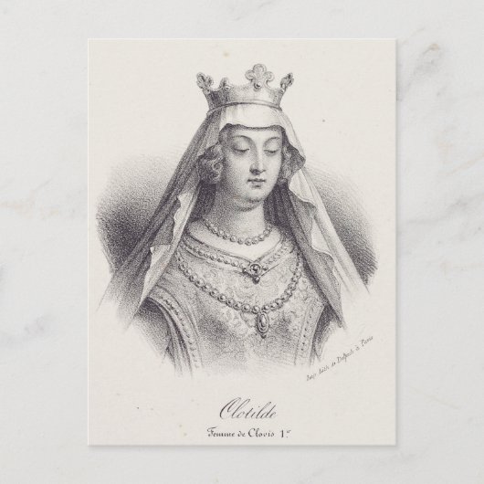 Heilige Clotilde tweede vrouw van Clovis Briefkaart (Voorkant)