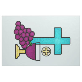 Heilige Communie Cross Chalice Brood Stof
