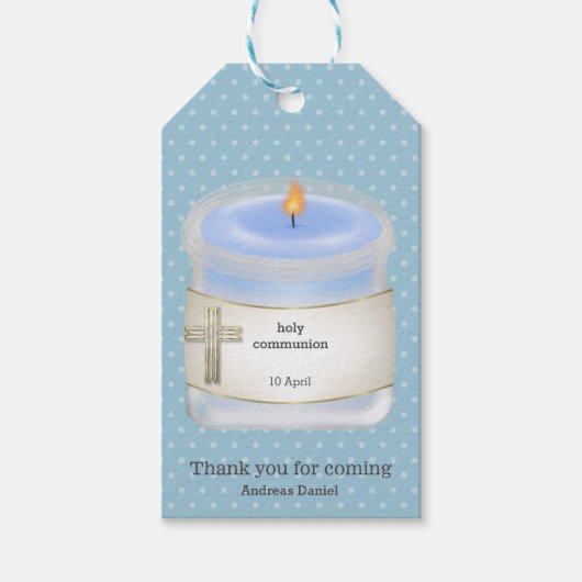 Heilige Communie Dank U * Kies achtergrond kleur Cadeaulabel (Voorkant)