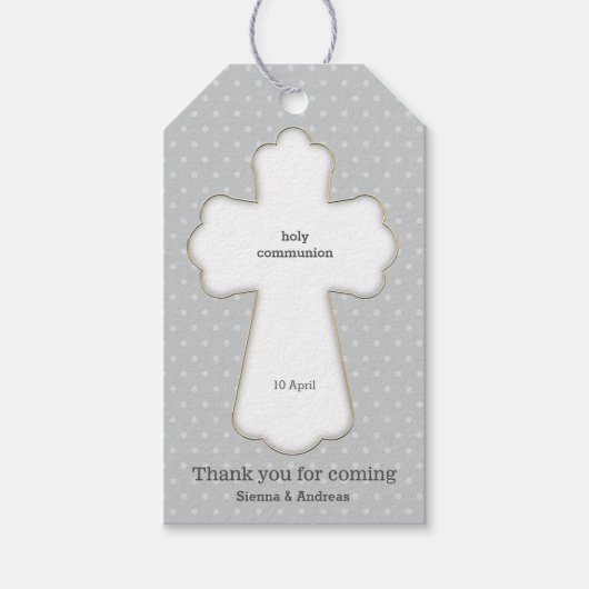 Heilige Communie Dank U * Kies achtergrond kleur Cadeaulabel (Voorkant)