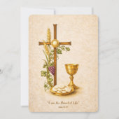 Heilige Communie Eucharistie Kelk Uitnodiging (Voorkant)