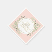 Heilige Communie Groene Bloemen Roze Servet (Hoek)