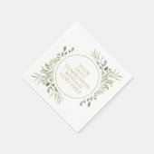Heilige Communie Groene Waterverf Bladeren Servet (Hoek)