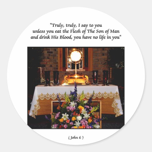 Heilige Communie - Heilige Eucharist Ronde Sticker (Voorkant)