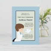 Heilige Communie jongen * Kies uw achtergrondkleur Kaart (Staand voorkant)