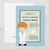 Heilige Communie jongen * Kies uw achtergrondkleur Kaart (Voorkant / Achterkant)