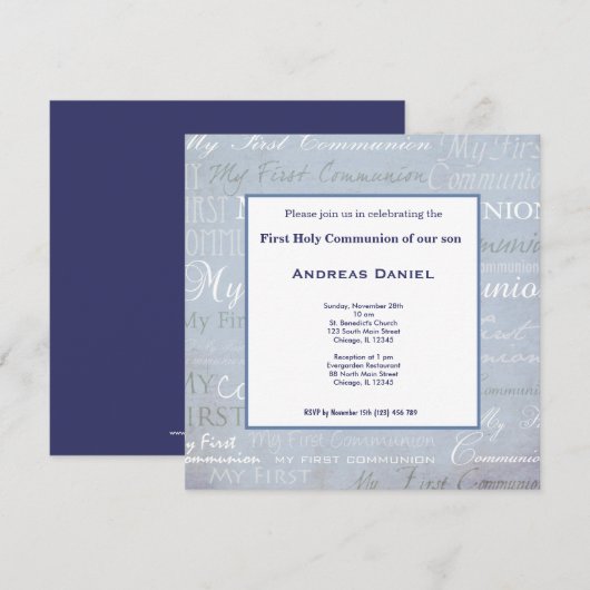 Heilige Communie Kaart (Voorkant / Achterkant)