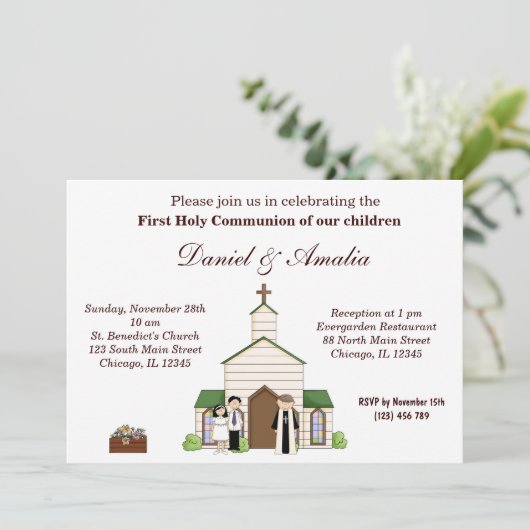 Heilige Communie Kaart (Staand voorkant)