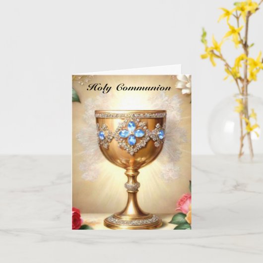 Heilige Communie Kaart (Gele Bloem)