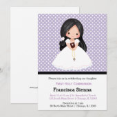 Heilige Communie meisje * kies achtergrondkleur Kaart (Voorkant / Achterkant)