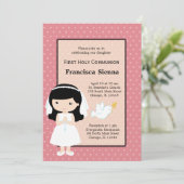 Heilige Communie Meisje * Kies uw achtergrond kleu Kaart (Staand voorkant)