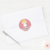 Heilige Communie Meisje * Kies uw achtergrond kleu Ronde Sticker (Envelop)