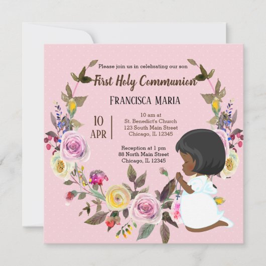 Heilige Communie met * kies achtergrondkleur Kaart (Voorkant)