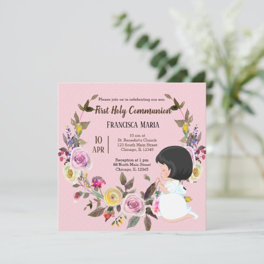 Heilige Communie met * kies achtergrondkleur Kaart (Staand voorkant)