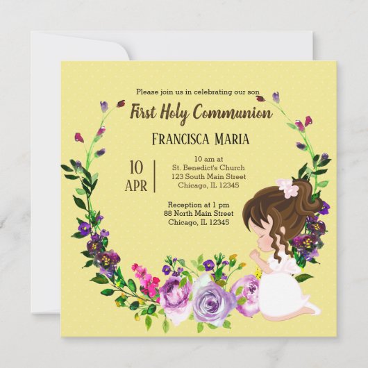 Heilige Communie met * kies achtergrondkleur Kaart (Voorkant)