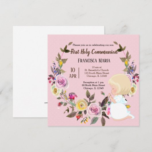 Heilige Communie met * kies achtergrondkleur Kaart (Voorkant / Achterkant)