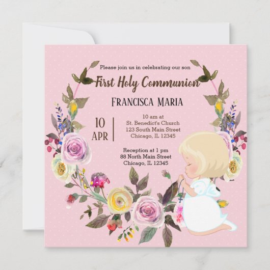 Heilige Communie met * kies achtergrondkleur Kaart (Voorkant)