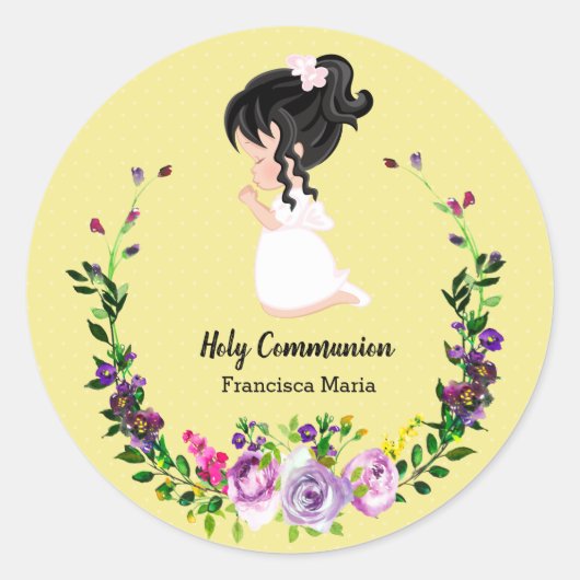 Heilige Communie met * kies achtergrondkleur Ronde Sticker (Voorkant)