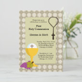 Heilige Communie tweeling Kaart (Staand voorkant)