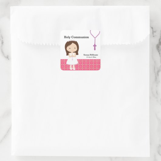Heilige Communie Vierkante Sticker (Tas)