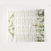Heilige Communie Witte Bloem Step & Repeat Achterg Wandkleed (Voorkant (horizontaal))