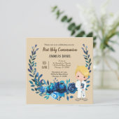 Heilige Communieblauwe baard Kaart (Staand voorkant)