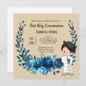 Heilige Communieblauwe baard Kaart (Voorkant / Achterkant)