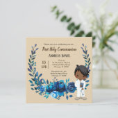 Heilige Communieblauwe baard Kaart (Staand voorkant)