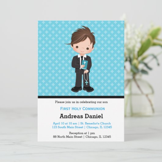 Heilige Communiejongen Kaart (Staand voorkant)