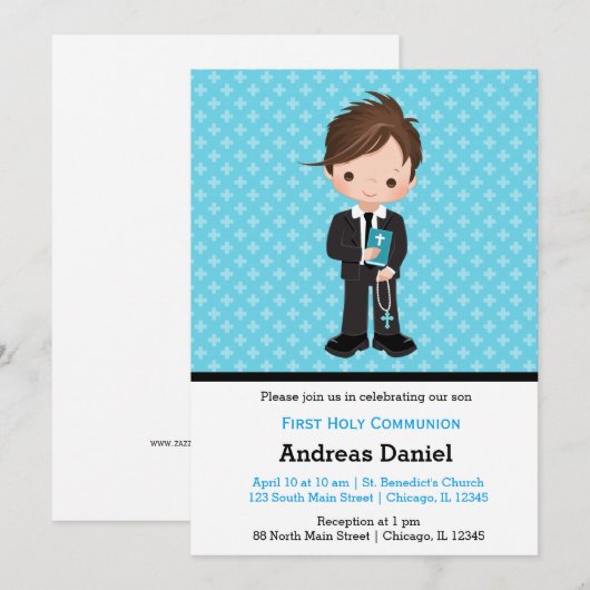 Heilige Communiejongen Kaart (Voorkant / Achterkant)